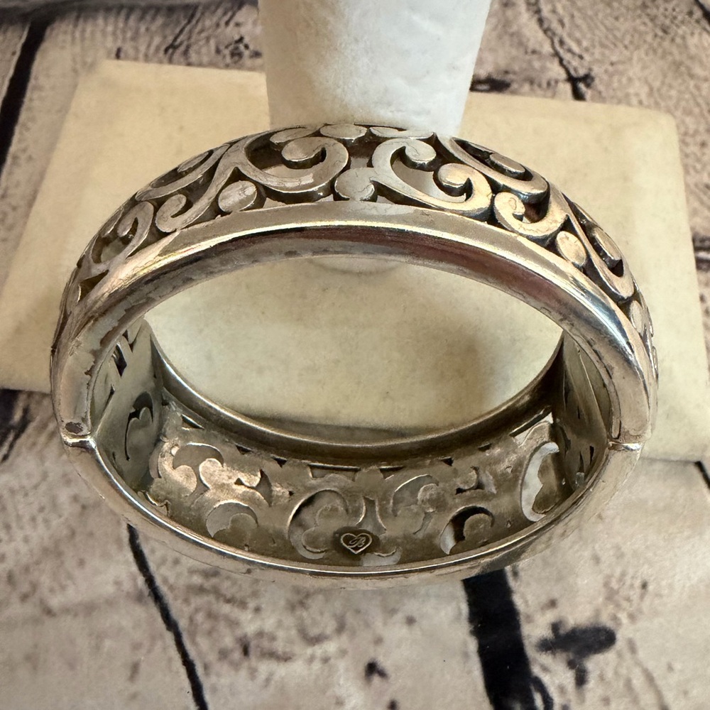 Brighton Contempo Hinged Scroll Bangle. - Picture 5 of 9